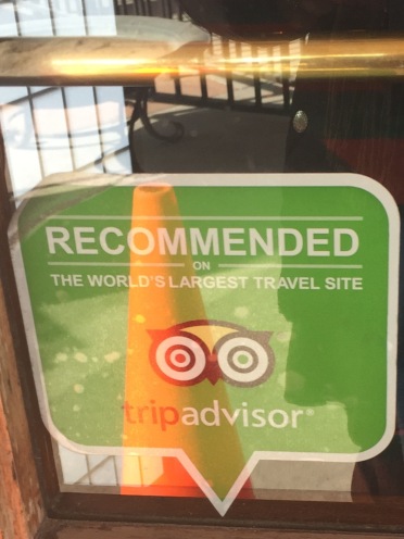 A Trip Advisor sign, I used Trip Advisor all the time